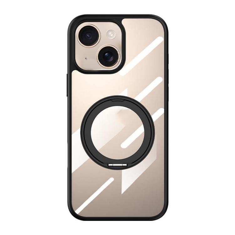 For iPhone 15 Gear 360 Rotation Holder MagSafe Phone Case - Black