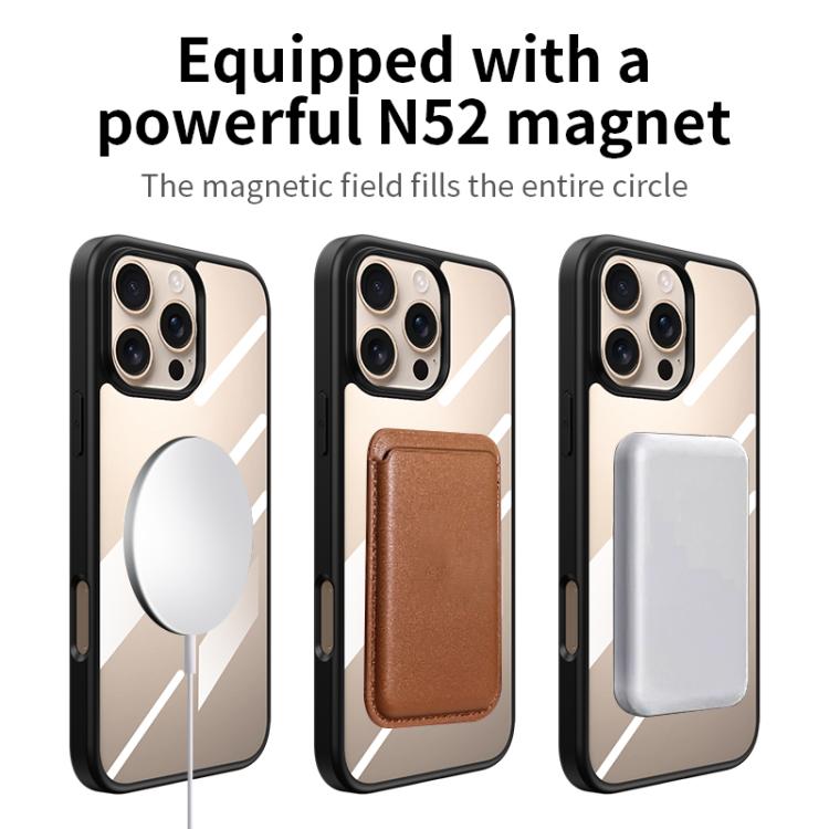 For iPhone 16 Gear 360 Rotation Holder MagSafe Phone Case - Black