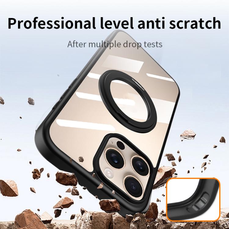 For iPhone 15 Pro Max Gear 360 Rotation Holder MagSafe Phone Case - Black