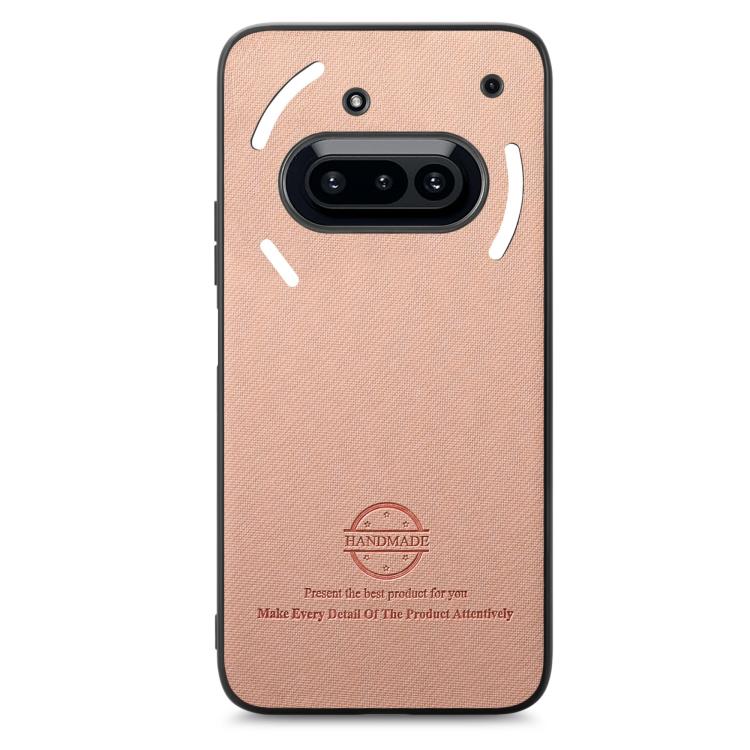For Nothing Phone 3a Twill Fabric Leather Skin Back Phone Case