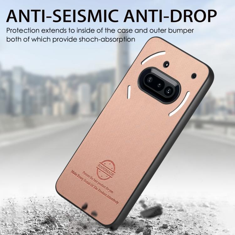 For Nothing Phone 3a Twill Fabric Leather Skin Back Phone Case