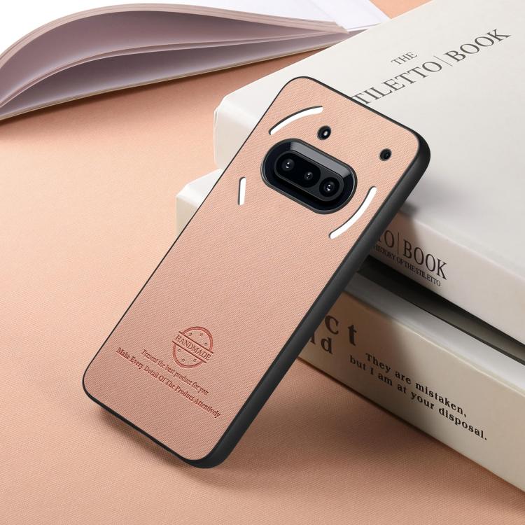 For Nothing Phone 3a Twill Fabric Leather Skin Back Phone Case