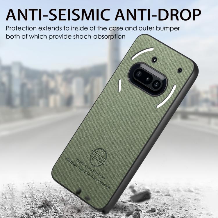 For Nothing Phone 3a Twill Fabric Leather Skin Back Phone Case