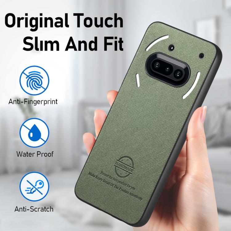 For Nothing Phone 3a Twill Fabric Leather Skin Back Phone Case