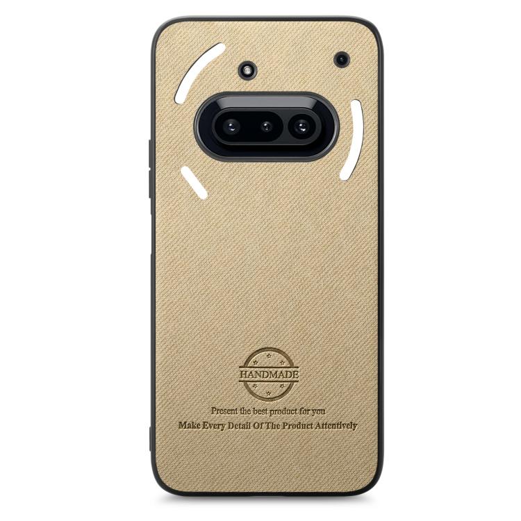 For Nothing Phone 3a Twill Fabric Leather Skin Back Phone Case