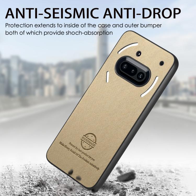 For Nothing Phone 3a Twill Fabric Leather Skin Back Phone Case