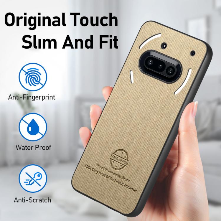 For Nothing Phone 3a Twill Fabric Leather Skin Back Phone Case