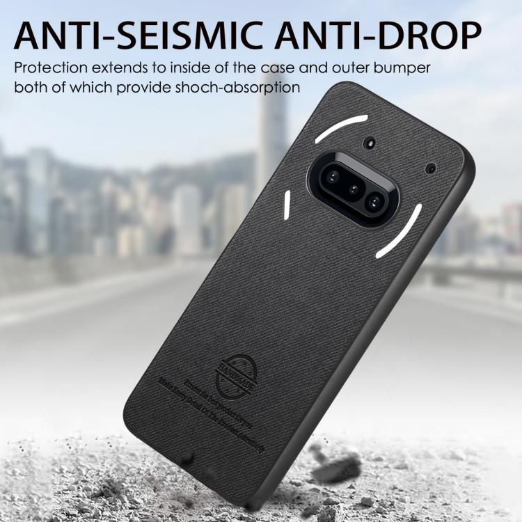 For Nothing Phone 3a Twill Fabric Leather Skin Back Phone Case