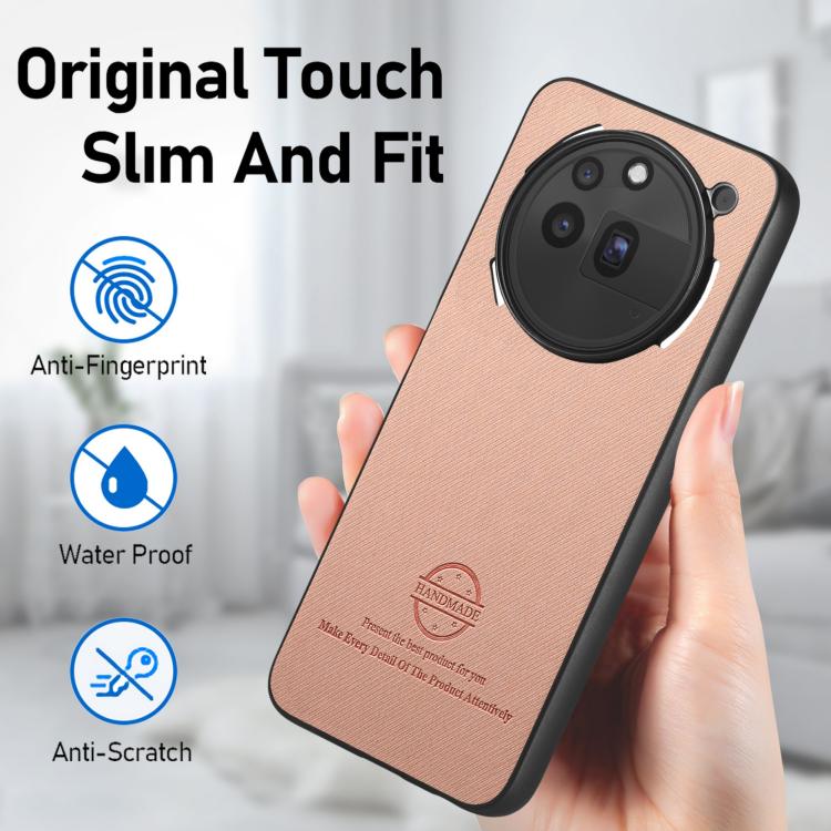 For Nothing Phone 3a Pro Twill Fabric Leather Skin Back Phone Case