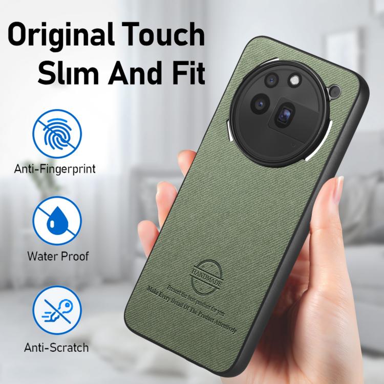 For Nothing Phone 3a Pro Twill Fabric Leather Skin Back Phone Case