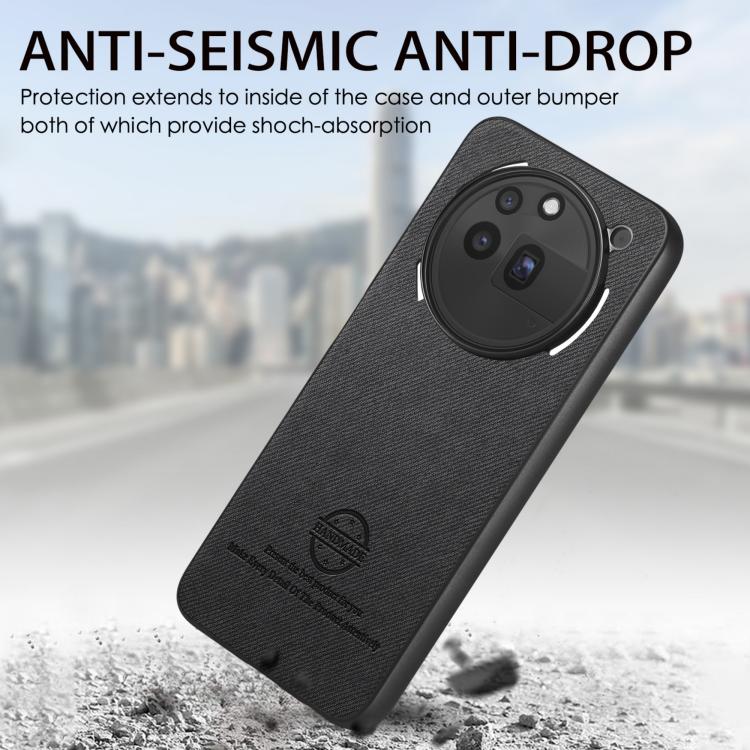 For Nothing Phone 3a Pro Twill Fabric Leather Skin Back Phone Case