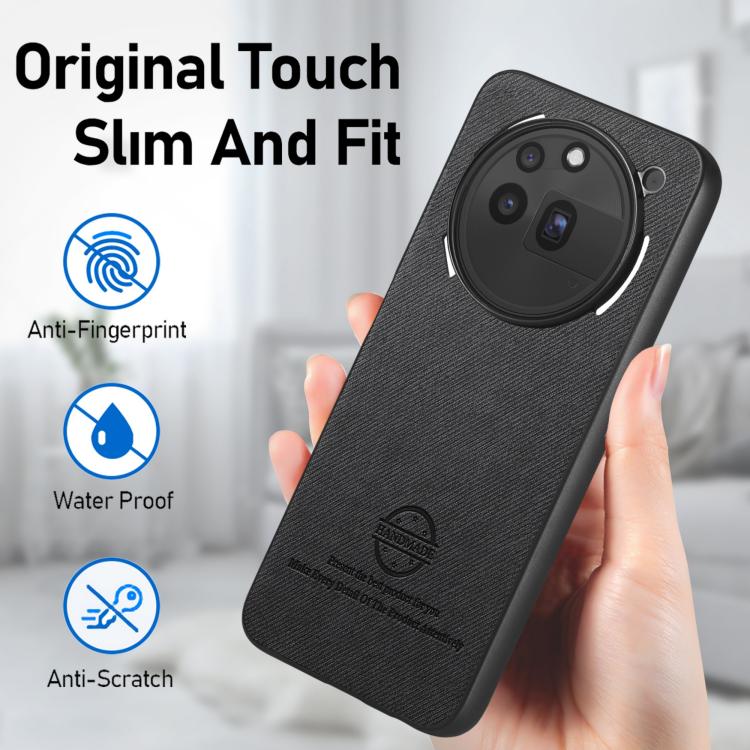 For Nothing Phone 3a Pro Twill Fabric Leather Skin Back Phone Case