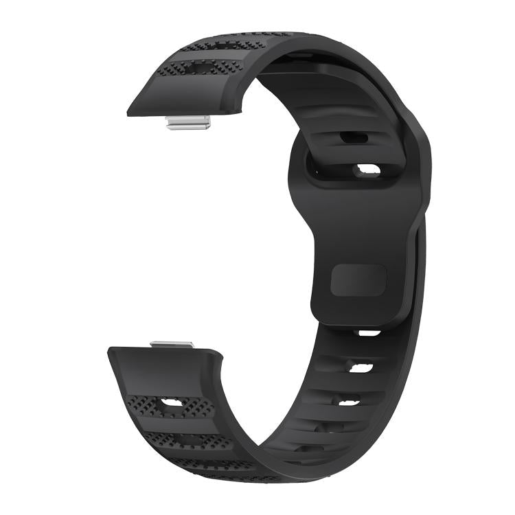For Huawei Watch Fit 5 / Fit 5 Pro / Fit 4 Black Buckle Dotted Silicone Watch Band