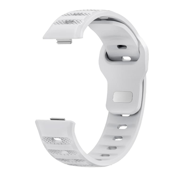 For Huawei Watch Fit 5 / Fit 5 Pro / Fit 4 Silver Buckle Dotted Silicone Watch Band