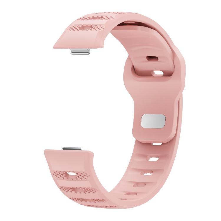 For Huawei Watch Fit 5 / Fit 5 Pro / Fit 4 Silver Buckle Dotted Silicone Watch Band