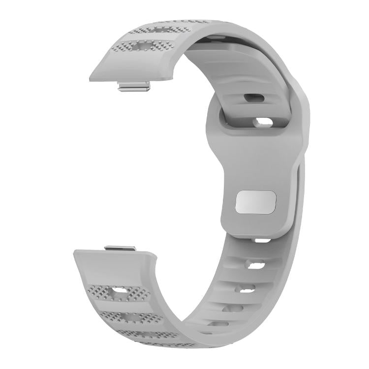 For Huawei Watch Fit 5 / Fit 5 Pro / Fit 4 Silver Buckle Dotted Silicone Watch Band