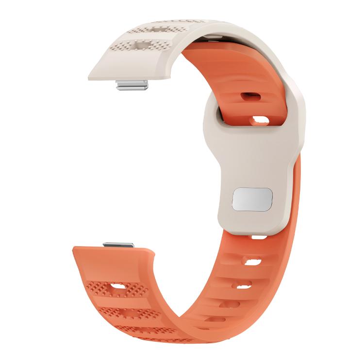 For Huawei Watch Fit 5 / Fit 5 Pro / Fit 4 Silver Buckle Dotted Silicone Watch Band