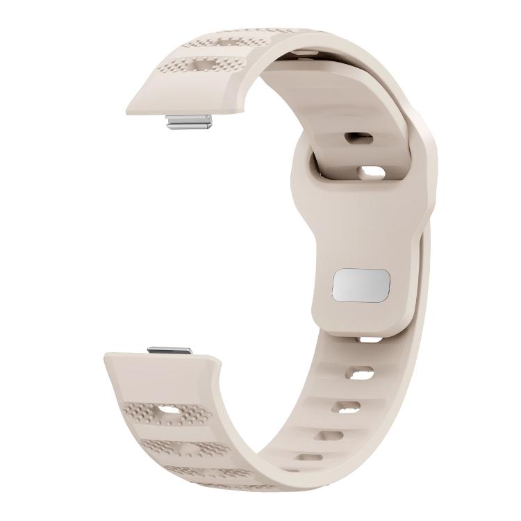 For Huawei Watch Fit 5 / Fit 5 Pro / Fit 4 Silver Buckle Dotted Silicone Watch Band