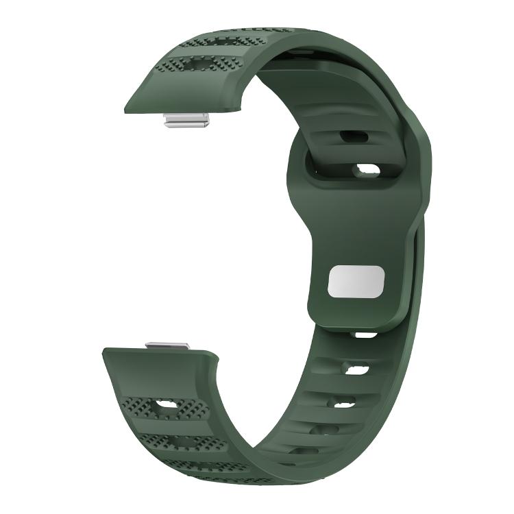 For Huawei Watch Fit 5 / Fit 5 Pro / Fit 4 Silver Buckle Dotted Silicone Watch Band