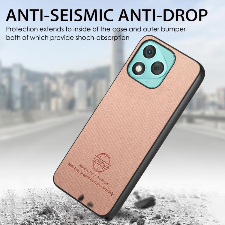 For Honor 400 Lite Global Twill Fabric Leather Skin Back Phone Case