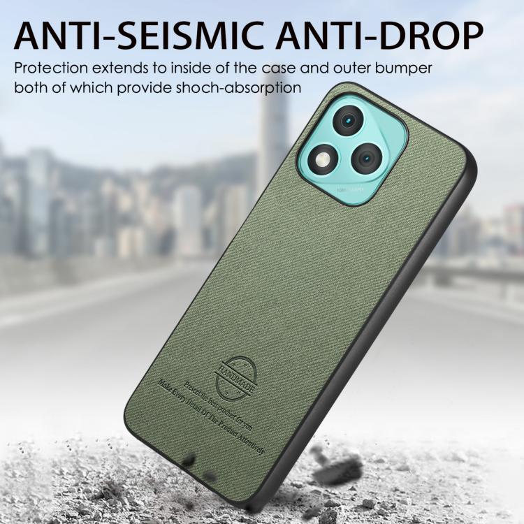 For Honor 400 Lite Global Twill Fabric Leather Skin Back Phone Case
