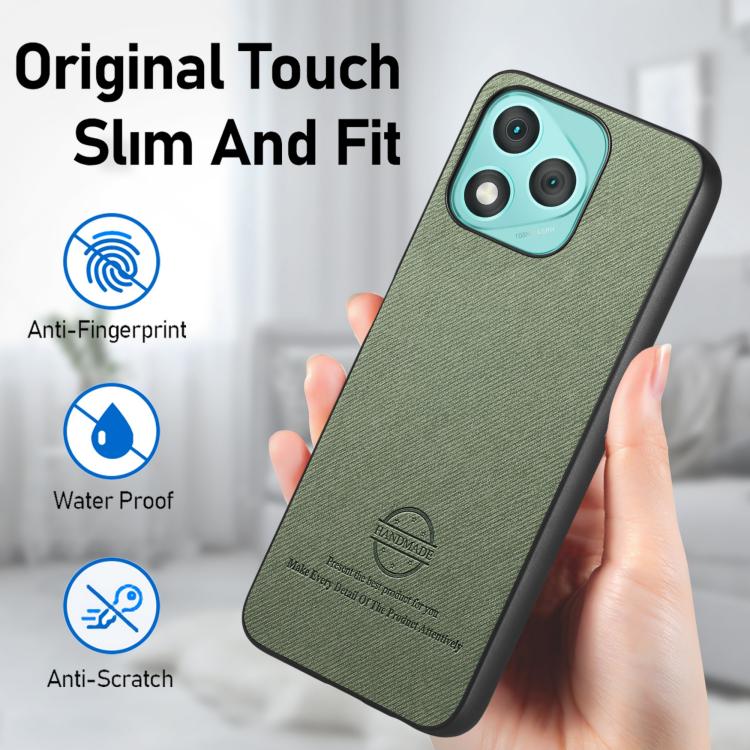 For Honor 400 Lite Global Twill Fabric Leather Skin Back Phone Case