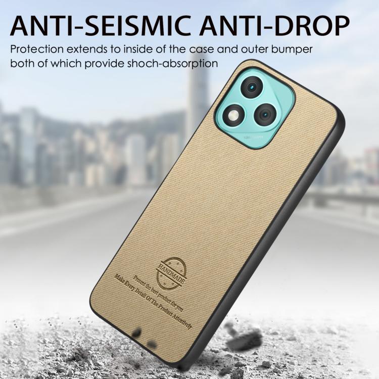 For Honor 400 Lite Global Twill Fabric Leather Skin Back Phone Case