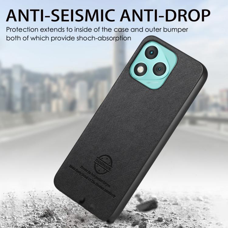 For Honor 400 Lite Global Twill Fabric Leather Skin Back Phone Case