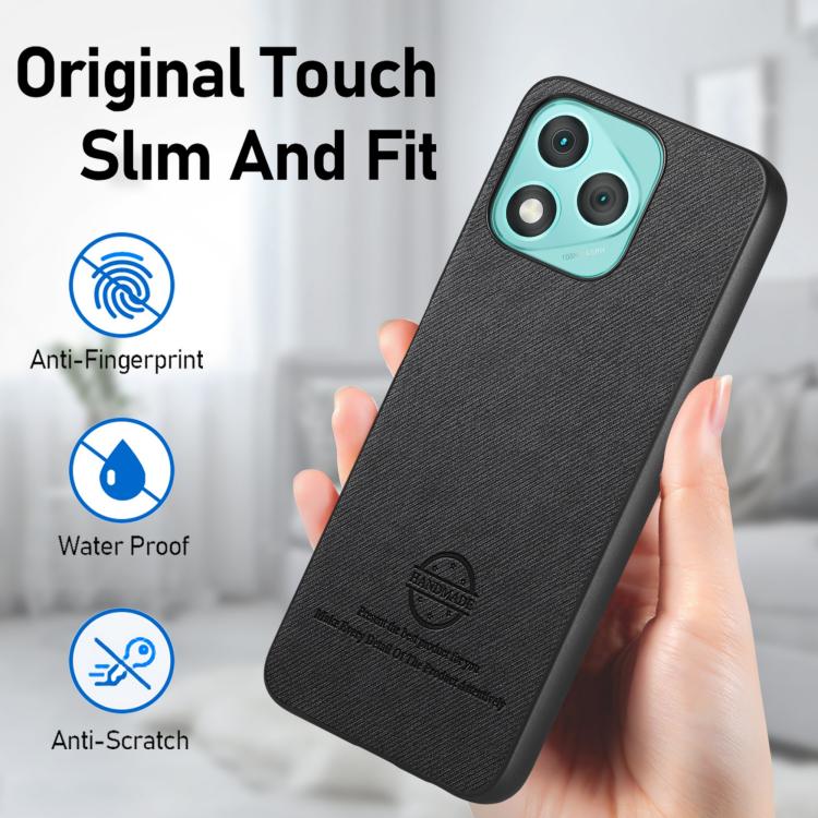 For Honor 400 Lite Global Twill Fabric Leather Skin Back Phone Case