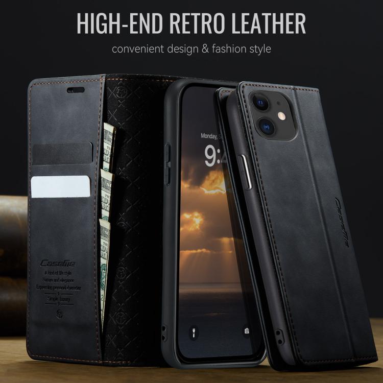 For iPhone 11 CaseMe 033 Calf Leather Lining Microfibre RFID Blocking Phone Case