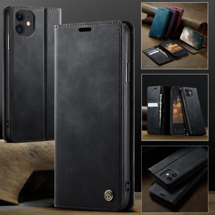 For iPhone 11 CaseMe 033 Calf Leather Lining Microfibre RFID Blocking Phone Case
