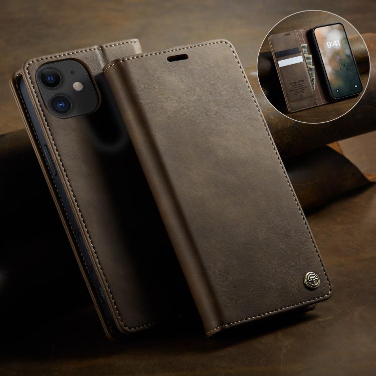 For iPhone 11 CaseMe 033 Calf Leather Lining Microfibre RFID Blocking Phone Case
