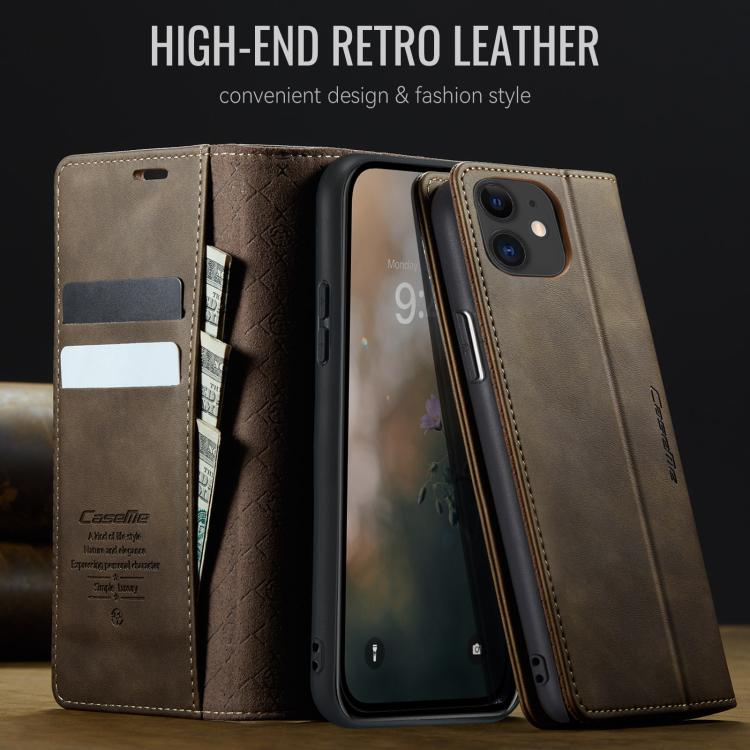 For iPhone 11 CaseMe 033 Calf Leather Lining Microfibre RFID Blocking Phone Case