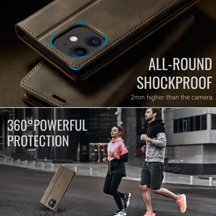 For iPhone 11 CaseMe 033 Calf Leather Lining Microfibre RFID Blocking Phone Case