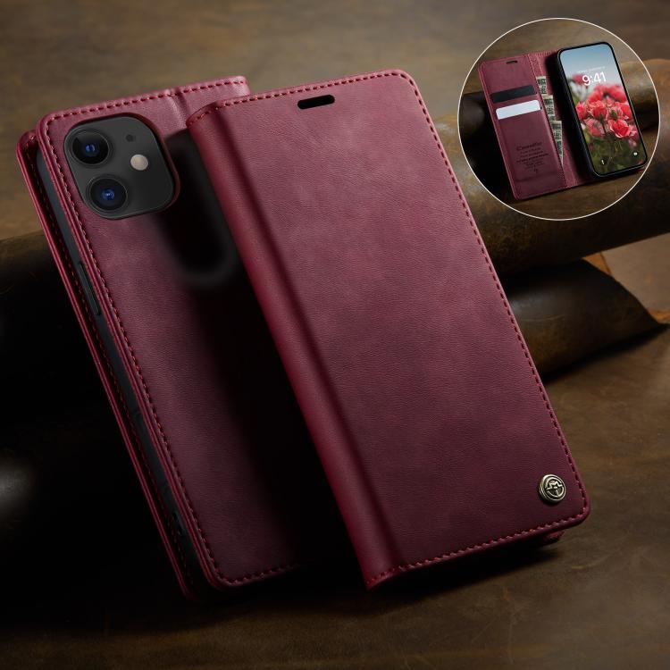 For iPhone 11 CaseMe 033 Calf Leather Lining Microfibre RFID Blocking Phone Case