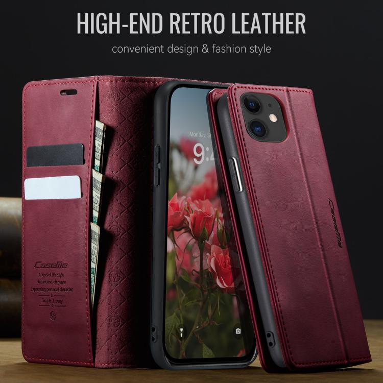 For iPhone 11 CaseMe 033 Calf Leather Lining Microfibre RFID Blocking Phone Case