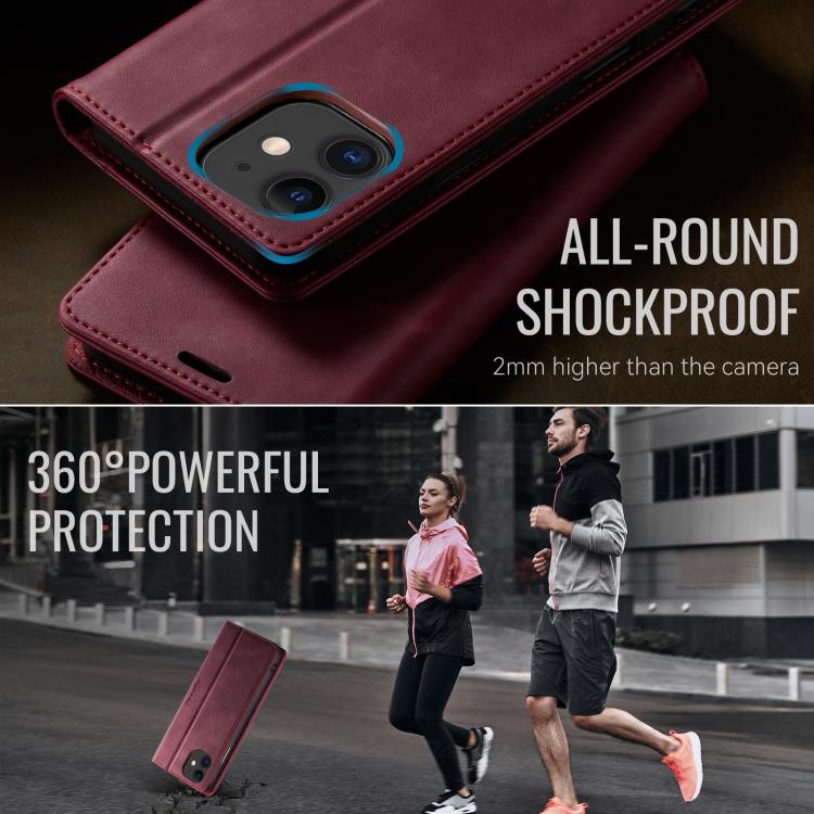 For iPhone 11 CaseMe 033 Calf Leather Lining Microfibre RFID Blocking Phone Case