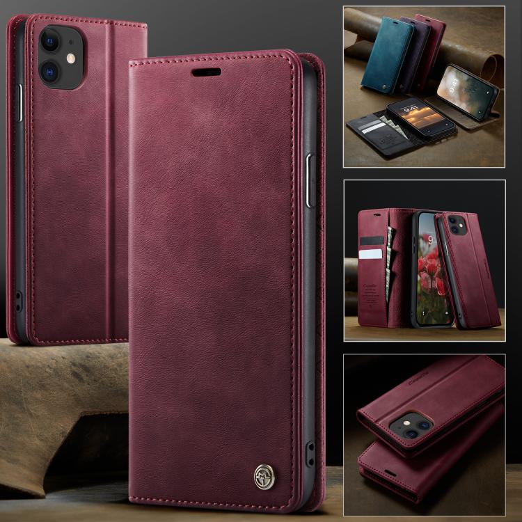 For iPhone 11 CaseMe 033 Calf Leather Lining Microfibre RFID Blocking Phone Case