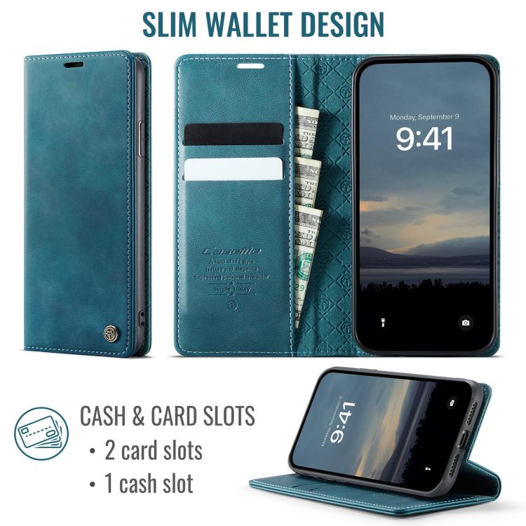 For iPhone 11 CaseMe 033 Calf Leather Lining Microfibre RFID Blocking Phone Case