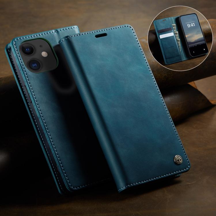 For iPhone 11 CaseMe 033 Calf Leather Lining Microfibre RFID Blocking Phone Case