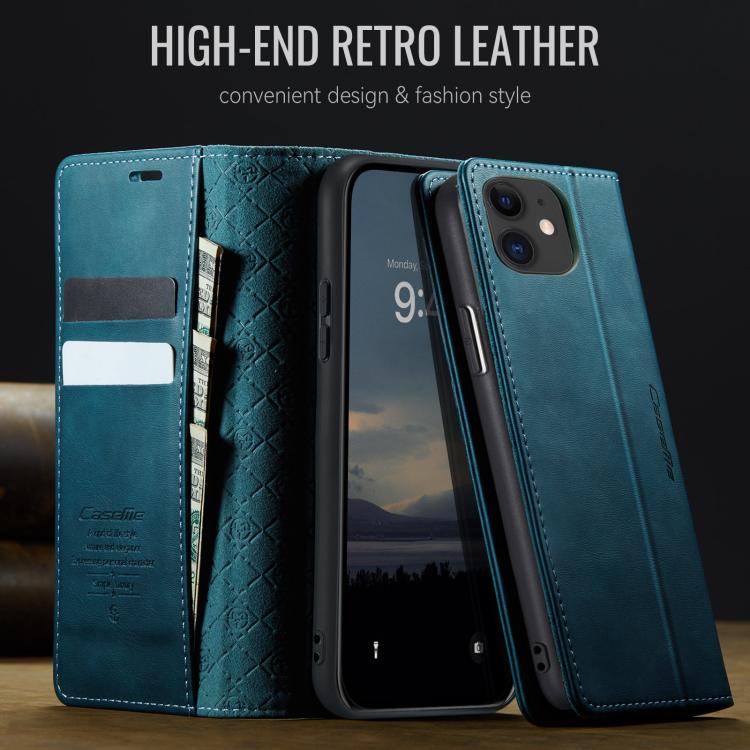 For iPhone 11 CaseMe 033 Calf Leather Lining Microfibre RFID Blocking Phone Case