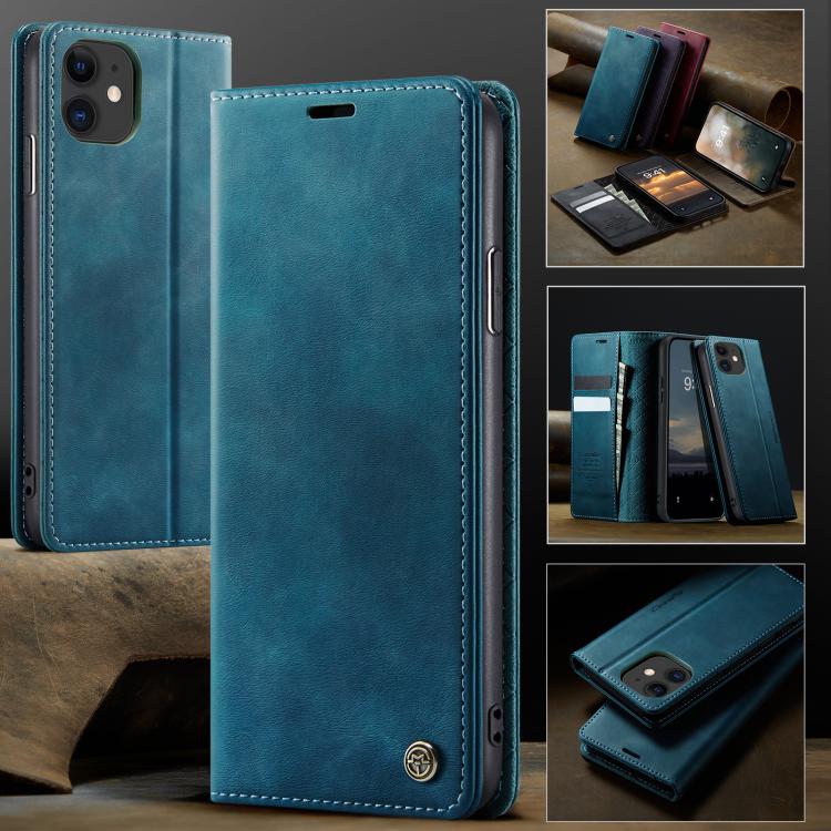 For iPhone 11 CaseMe 033 Calf Leather Lining Microfibre RFID Blocking Phone Case