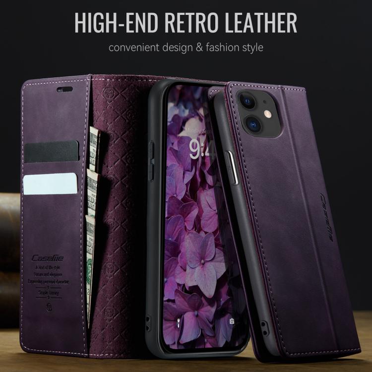For iPhone 11 CaseMe 033 Calf Leather Lining Microfibre RFID Blocking Phone Case