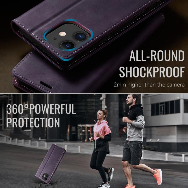 For iPhone 11 CaseMe 033 Calf Leather Lining Microfibre RFID Blocking Phone Case