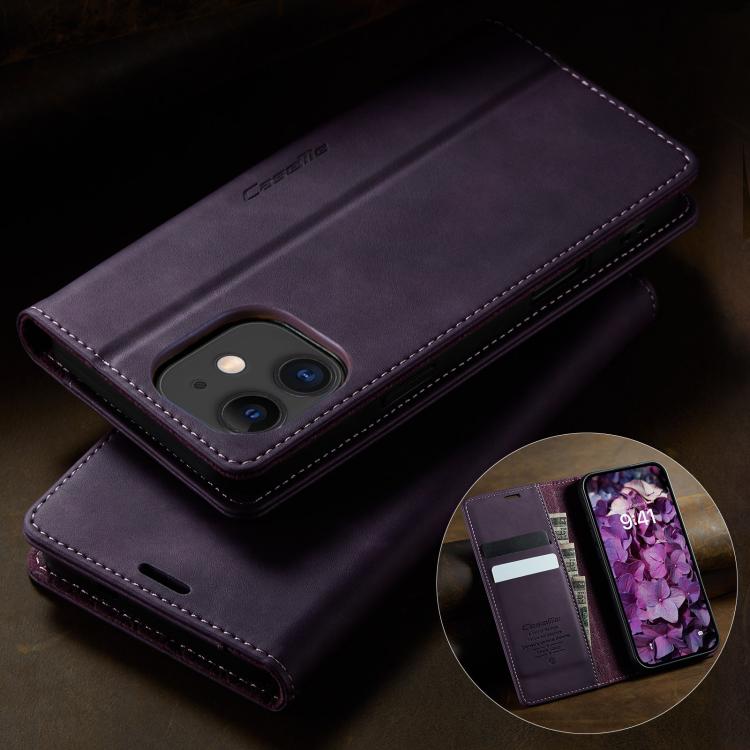 For iPhone 11 CaseMe 033 Calf Leather Lining Microfibre RFID Blocking Phone Case