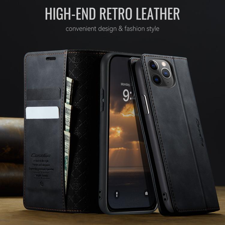 For iPhone 11 Pro CaseMe 033 Calf Leather Lining Microfibre RFID Blocking Phone Case