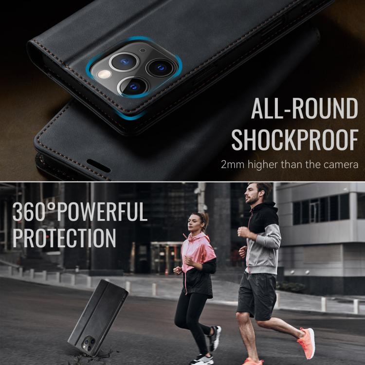 For iPhone 11 Pro CaseMe 033 Calf Leather Lining Microfibre RFID Blocking Phone Case