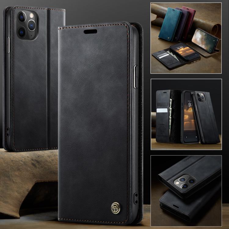For iPhone 11 Pro CaseMe 033 Calf Leather Lining Microfibre RFID Blocking Phone Case