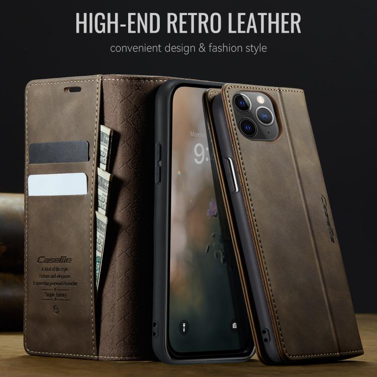 For iPhone 11 Pro CaseMe 033 Calf Leather Lining Microfibre RFID Blocking Phone Case