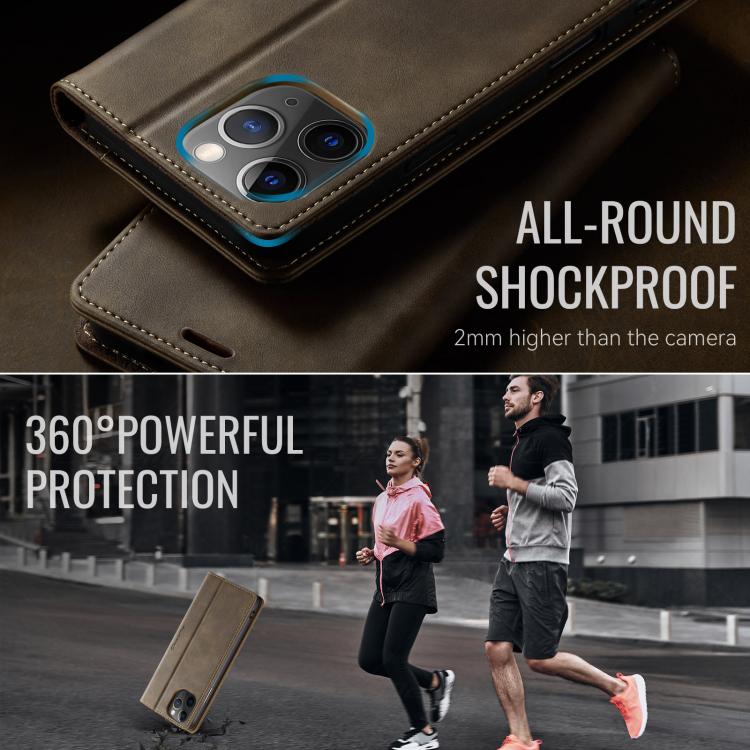 For iPhone 11 Pro CaseMe 033 Calf Leather Lining Microfibre RFID Blocking Phone Case